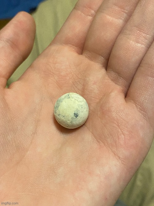 A musket ball from the civil war I got today | image tagged in historical,civil war,musket ball | made w/ Imgflip meme maker