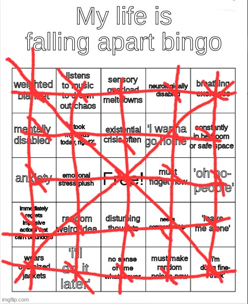 I knew it was bad but not this bad | image tagged in my life is falling apart bingo | made w/ Imgflip meme maker