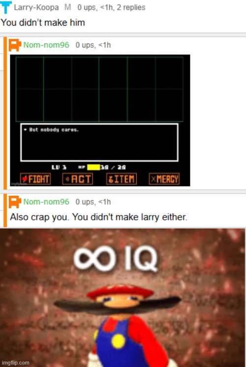 Yeah why am I getting beat up for having an oc that had an animation that fit it perfectly? All my ocs are orignal and a lot of  | image tagged in infinite iq | made w/ Imgflip meme maker