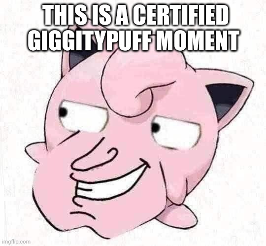 Giggitypuff | THIS IS A CERTIFIED GIGGITYPUFF MOMENT | image tagged in certified giggitypuff moment | made w/ Imgflip meme maker