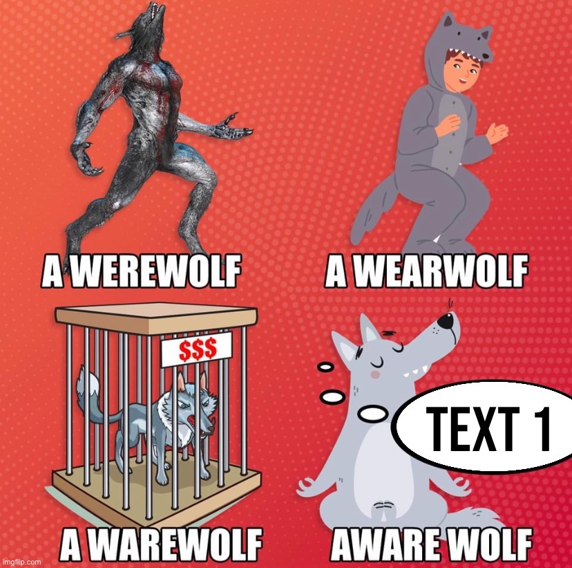 Aware wolf | Text 1 | image tagged in aware wolf | made w/ Imgflip meme maker
