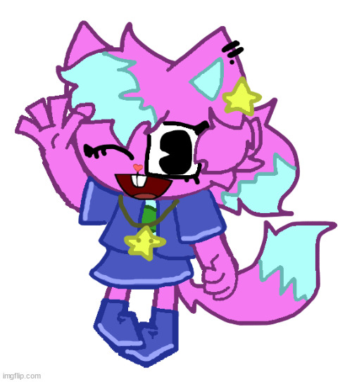 new kitty design!!! (don't worry she still has her wings, she can just pull them out when needed) | image tagged in kitty the cat 3 0 | made w/ Imgflip meme maker