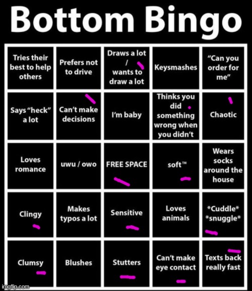 Yay- | image tagged in bottom bingo | made w/ Imgflip meme maker