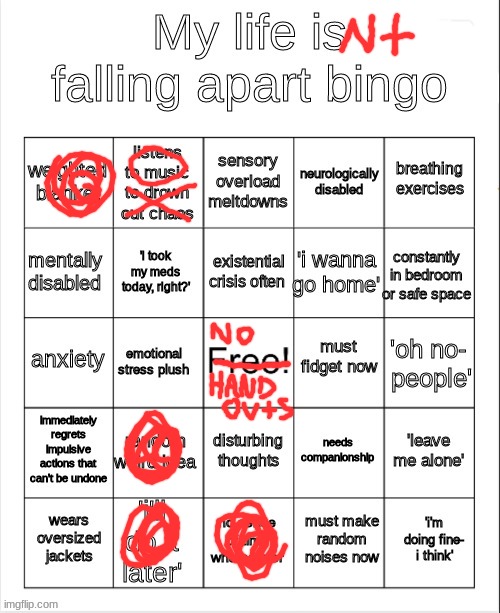 you people are so cringe just be normal | image tagged in my life is falling apart bingo,cringe,mental illness,normal | made w/ Imgflip meme maker