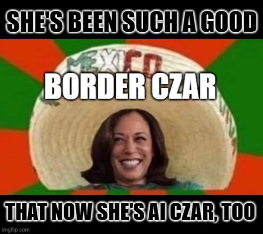 SHE'S BEEN SUCH A GOOD; THAT NOW SHE'S AI CZAR, TOO | image tagged in kamala harris | made w/ Imgflip meme maker