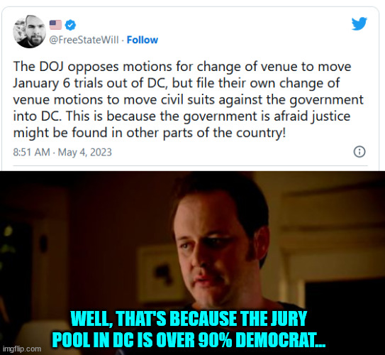 DemocRAT JustUs System... | WELL, THAT'S BECAUSE THE JURY POOL IN DC IS OVER 90% DEMOCRAT... | image tagged in allstate,dc,kangaroo,court | made w/ Imgflip meme maker