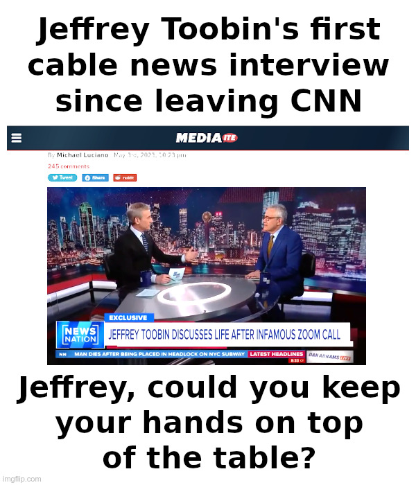 Jeffrey Toobin's First Cable News Interview Since Leaving CNN! | image tagged in cnn,brian stelter,don lemon,fake news,jeffrey toobin,embarrassing news | made w/ Imgflip meme maker
