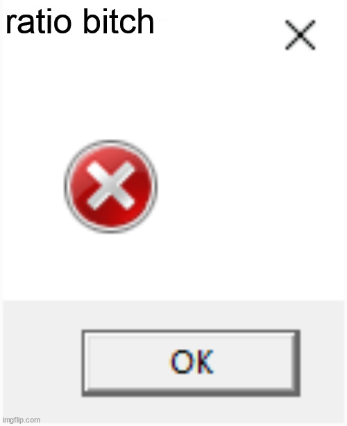 smol error | ratio bitch | image tagged in smol error | made w/ Imgflip meme maker