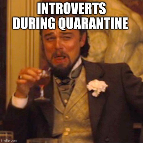 Laughing Leo | INTROVERTS DURING QUARANTINE | image tagged in memes,laughing leo | made w/ Imgflip meme maker