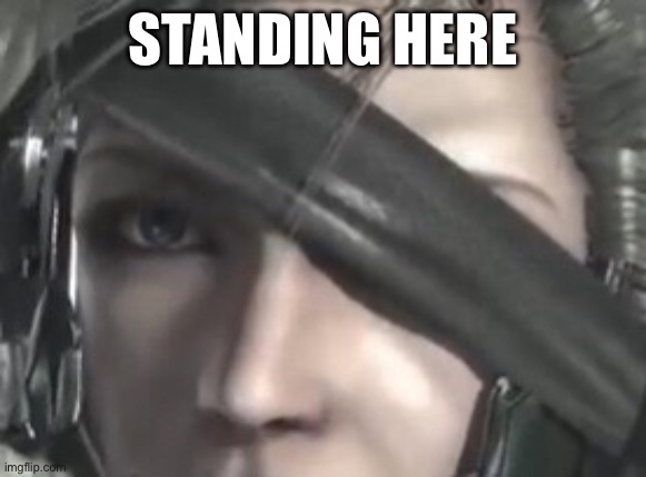 it has to be this way | STANDING HERE | image tagged in raiden stare | made w/ Imgflip meme maker
