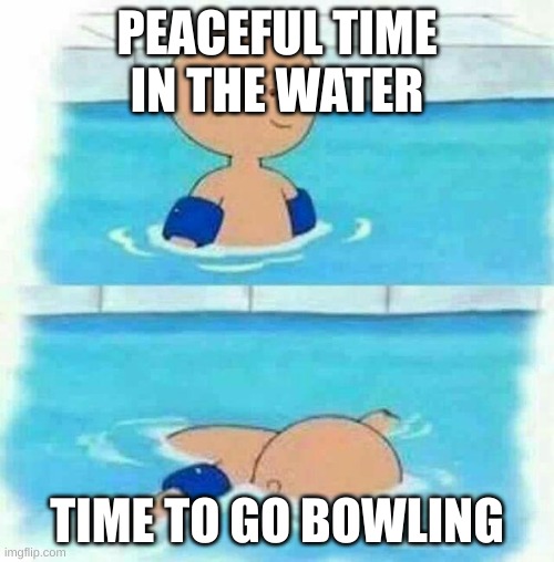 caillou pool meme