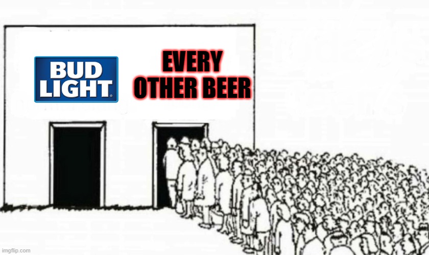 Who says boycotts don't work | EVERY OTHER BEER | image tagged in two lines building,bud light,beer | made w/ Imgflip meme maker