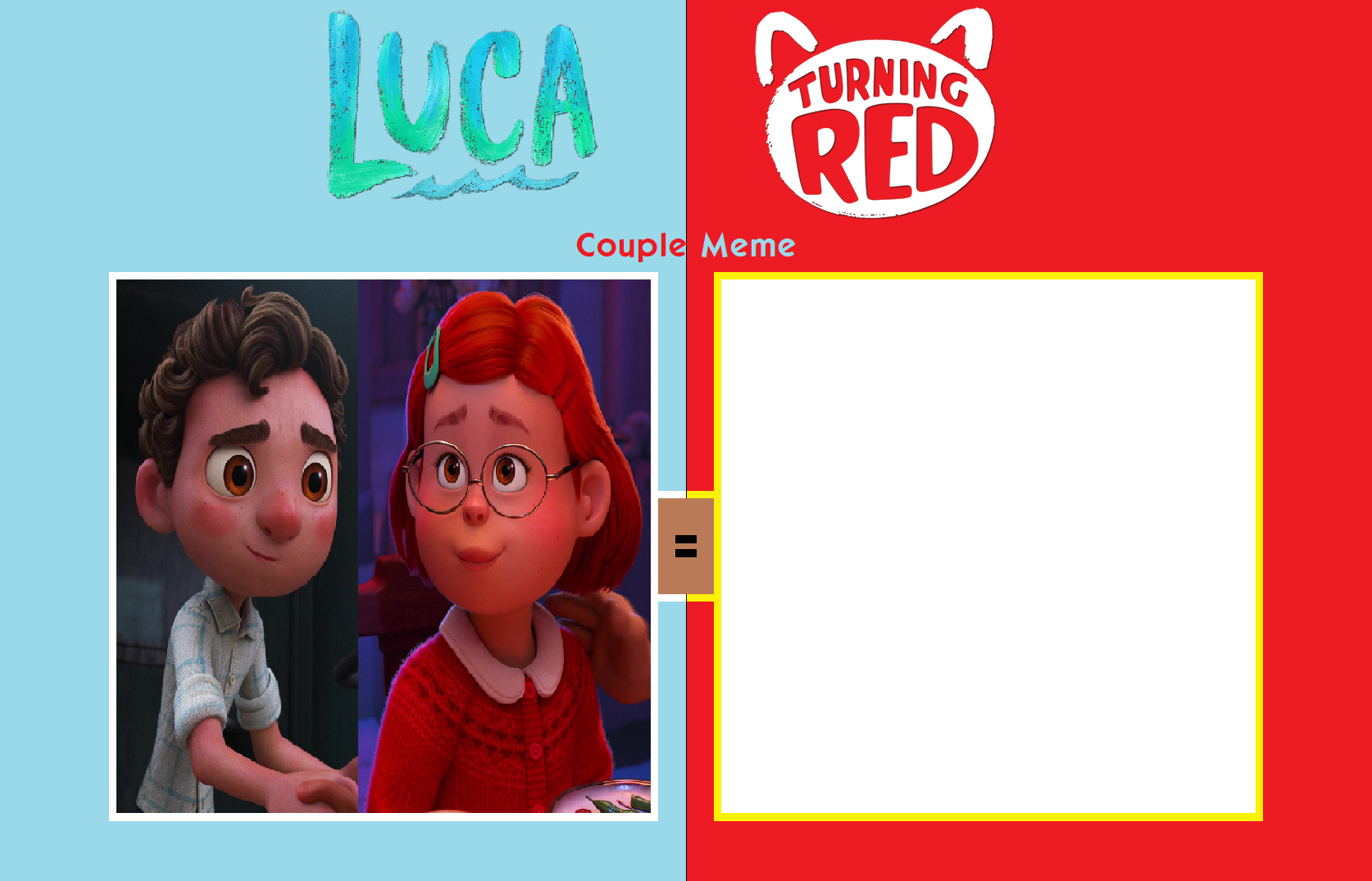 Luca and Turning Red Blank Meme Template