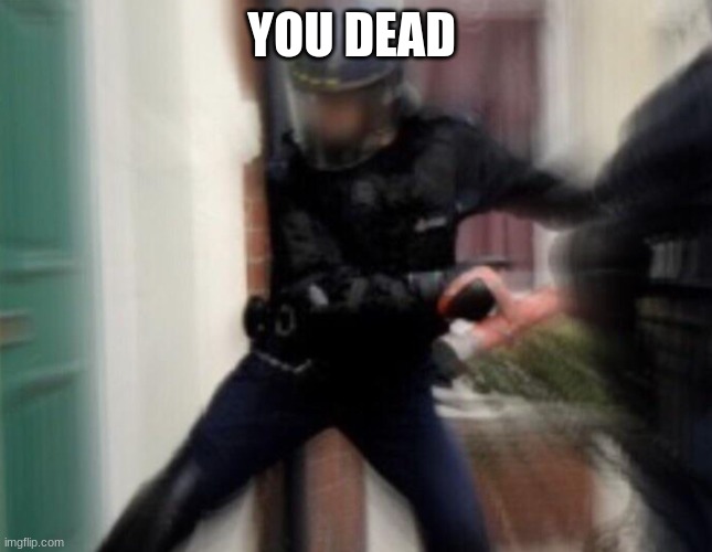 FBI Door Breach | YOU DEAD | image tagged in fbi door breach | made w/ Imgflip meme maker