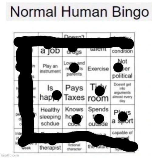 normal human bingo | image tagged in normal human bingo | made w/ Imgflip meme maker