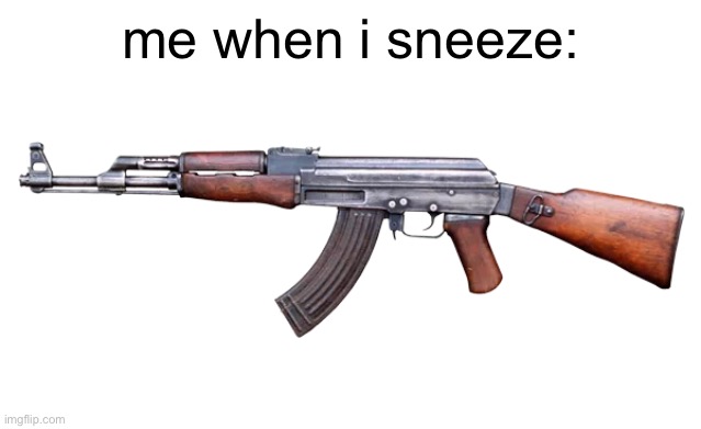 AK-47 | me when i sneeze: | image tagged in ak-47 | made w/ Imgflip meme maker