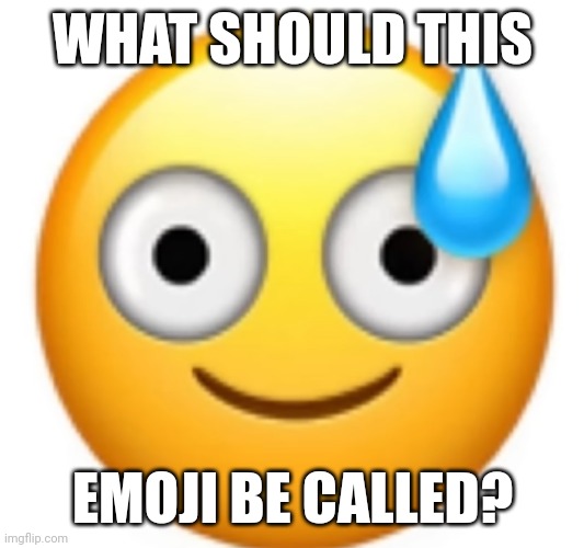 Mild Panic Emoji | WHAT SHOULD THIS; EMOJI BE CALLED? | image tagged in mild panic emoji | made w/ Imgflip meme maker