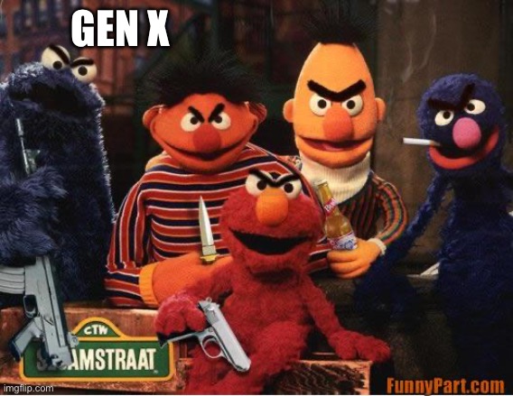 Sesame Street Gang | GEN X | image tagged in sesame street gang | made w/ Imgflip meme maker