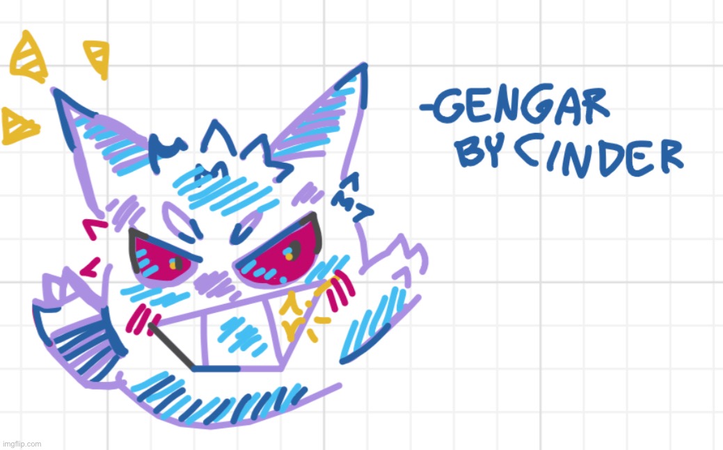 Something I drew on Mycomancer’s whiteboard (don’t mind the sloppy writing I had to use my fingers) | image tagged in gengar art | made w/ Imgflip meme maker