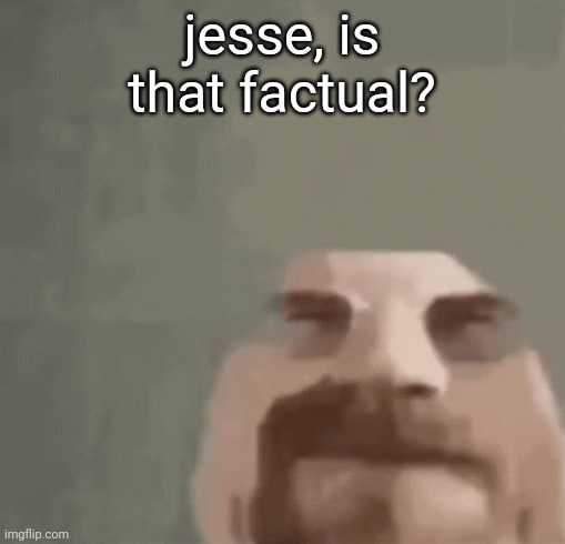 heisenburger | jesse, is that factual? | image tagged in heisenburger | made w/ Imgflip meme maker