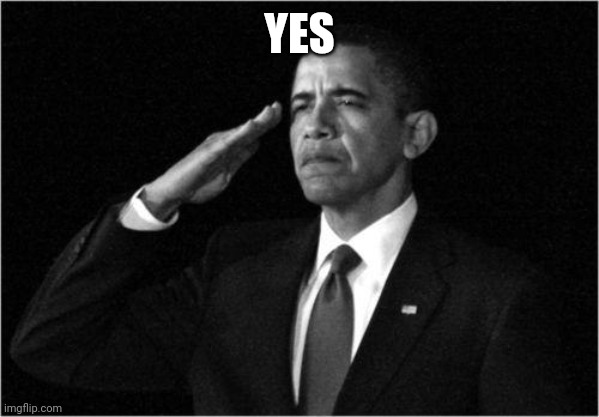 obama-salute | YES | image tagged in obama-salute | made w/ Imgflip meme maker