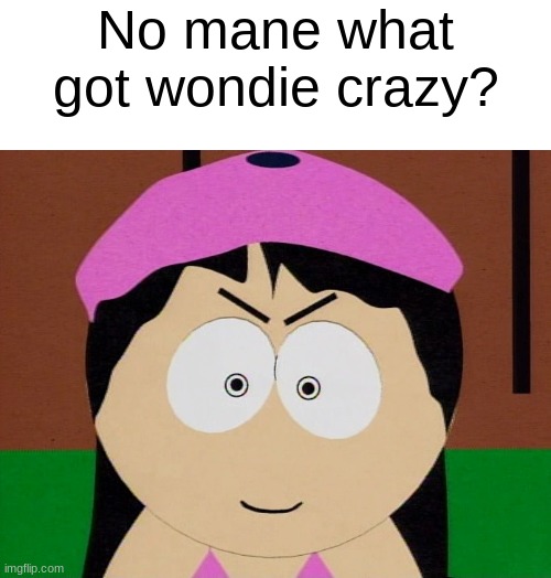 No mane what got wondie crazy? | made w/ Imgflip meme maker