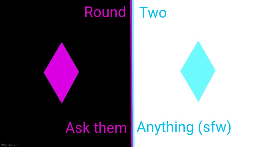 Now that I can work on lore stuff I might as well. | Round; Two; Anything (sfw); Ask them | made w/ Imgflip meme maker