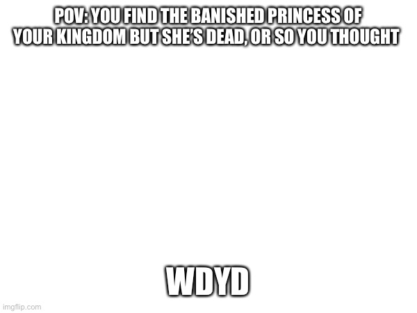 POV: YOU FIND THE BANISHED PRINCESS OF YOUR KINGDOM BUT SHE’S DEAD, OR SO YOU THOUGHT; WDYD | made w/ Imgflip meme maker