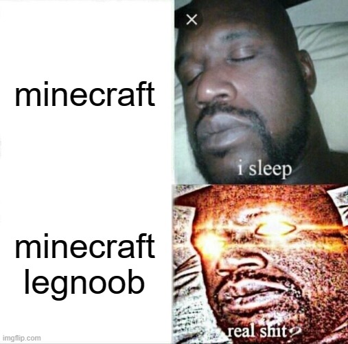 minecraft legnoob | minecraft; minecraft legnoob | image tagged in memes,sleeping shaq | made w/ Imgflip meme maker