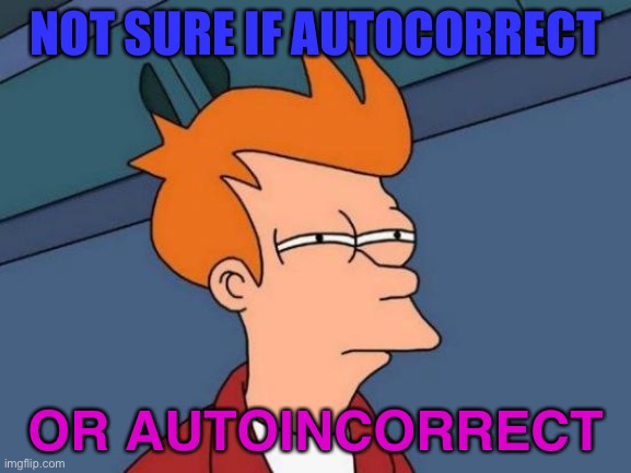 Not sure if Autocorrect | NOT SURE IF AUTOCORRECT; OR AUTOINCORRECT | image tagged in memes,futurama fry | made w/ Imgflip meme maker