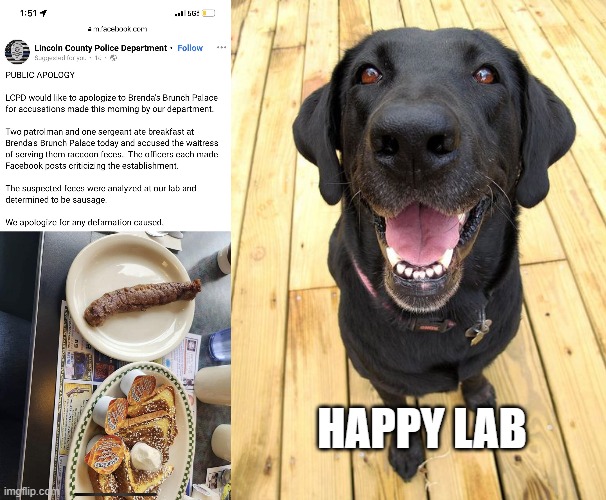 LCPD Lab... | HAPPY LAB | image tagged in lcpd,black lab | made w/ Imgflip meme maker