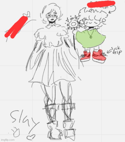 i drew my friend(right) and my friend drew me (left) | made w/ Imgflip meme maker