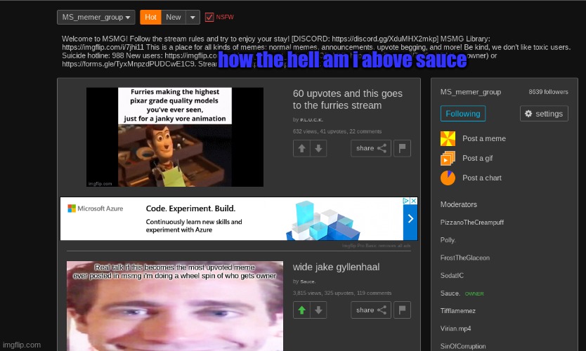 how the hell am i above sauce | made w/ Imgflip meme maker