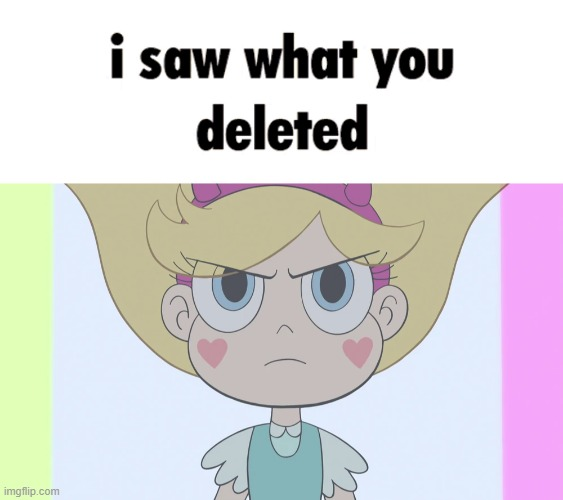 High Quality I saw what you deleted (Star Butterfly) Blank Meme Template