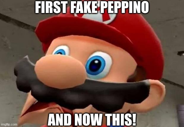 Mario WTF | FIRST FAKE PEPPINO; AND NOW THIS! | image tagged in mario wtf | made w/ Imgflip meme maker