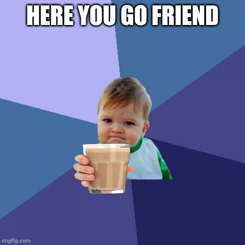 Success Kid Meme | HERE YOU GO FRIEND | image tagged in memes,success kid | made w/ Imgflip meme maker