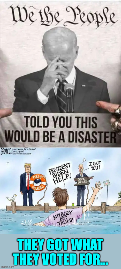 Remember libs... you voted for it... | THEY GOT WHAT THEY VOTED FOR... | image tagged in dementia,joe biden,disaster | made w/ Imgflip meme maker