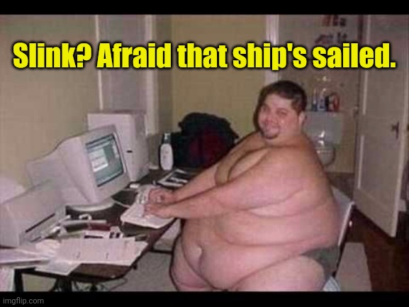 Basement Troll | Slink? Afraid that ship's sailed. | image tagged in basement troll | made w/ Imgflip meme maker