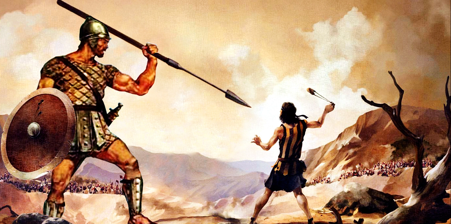 High Quality David vs Goliath Blank Meme Template