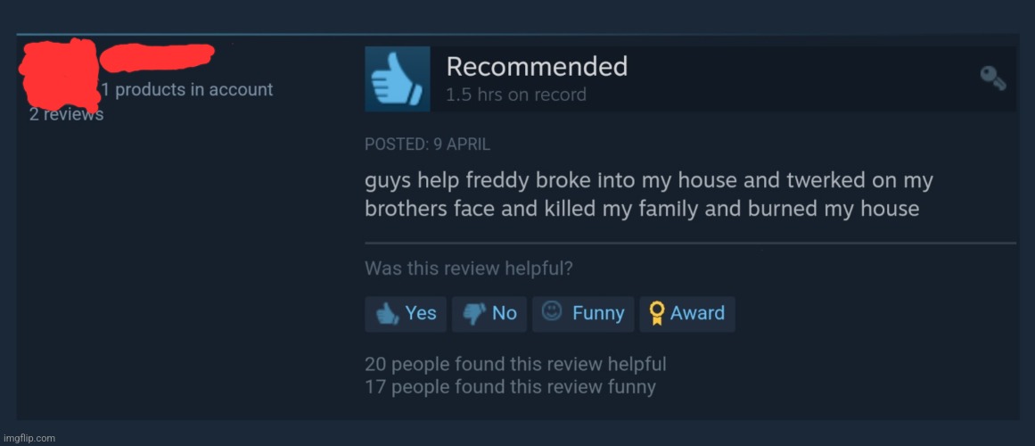 This Was A Review For UCN On Steam lol | image tagged in fnaf | made w/ Imgflip meme maker