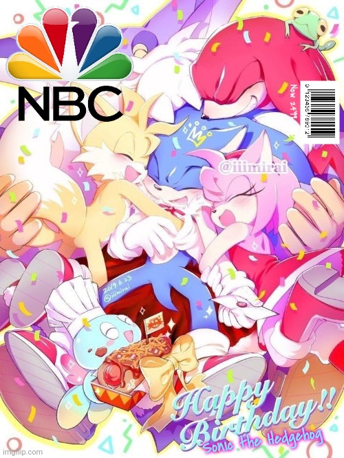 NBC Magazine Sonic the Hedgehog 20 | Now 24'99 USD; Sonic the Hedgehog | image tagged in nbc,magazine,sonic the hedgehog,fanart,american | made w/ Imgflip meme maker