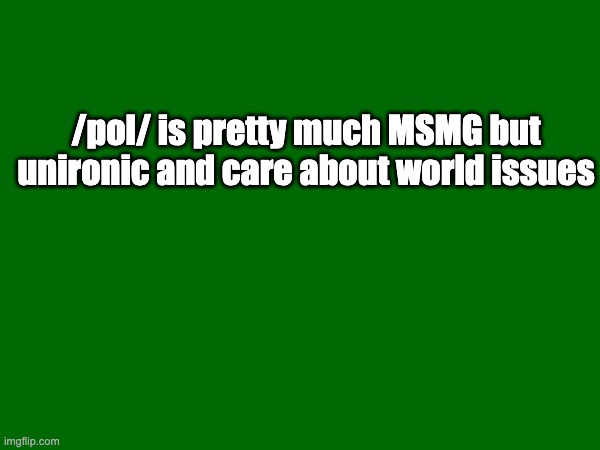 FR | /pol/ is pretty much MSMG but unironic and care about world issues | made w/ Imgflip meme maker