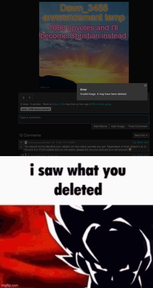 e | image tagged in i saw what you deleted | made w/ Imgflip meme maker