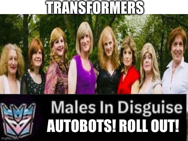 Transformers Autobots | TRANSFORMERS; AUTOBOTS! ROLL OUT! | image tagged in funny memes,funny,transgender | made w/ Imgflip meme maker