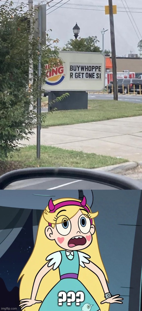 Not my job to get letters that fit the sign... | ??? | image tagged in star butterfly shocked,you had one job,star vs the forces of evil,memes | made w/ Imgflip meme maker