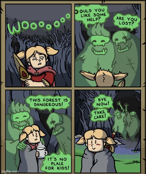 The Forest | image tagged in swords,sword,forest,wholesome,comics,comics/cartoons | made w/ Imgflip meme maker