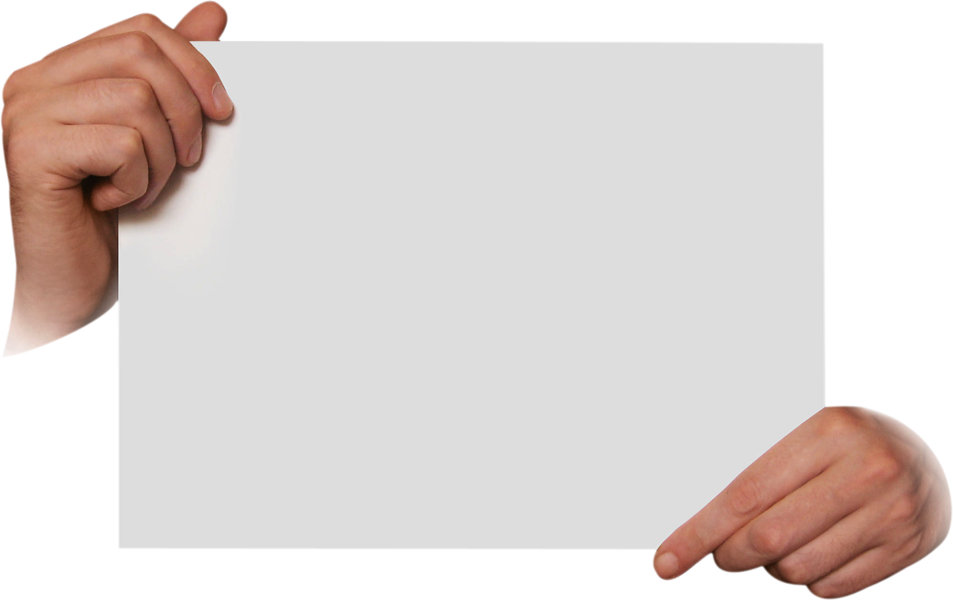 High Quality two hands holding blank paper Blank Meme Template