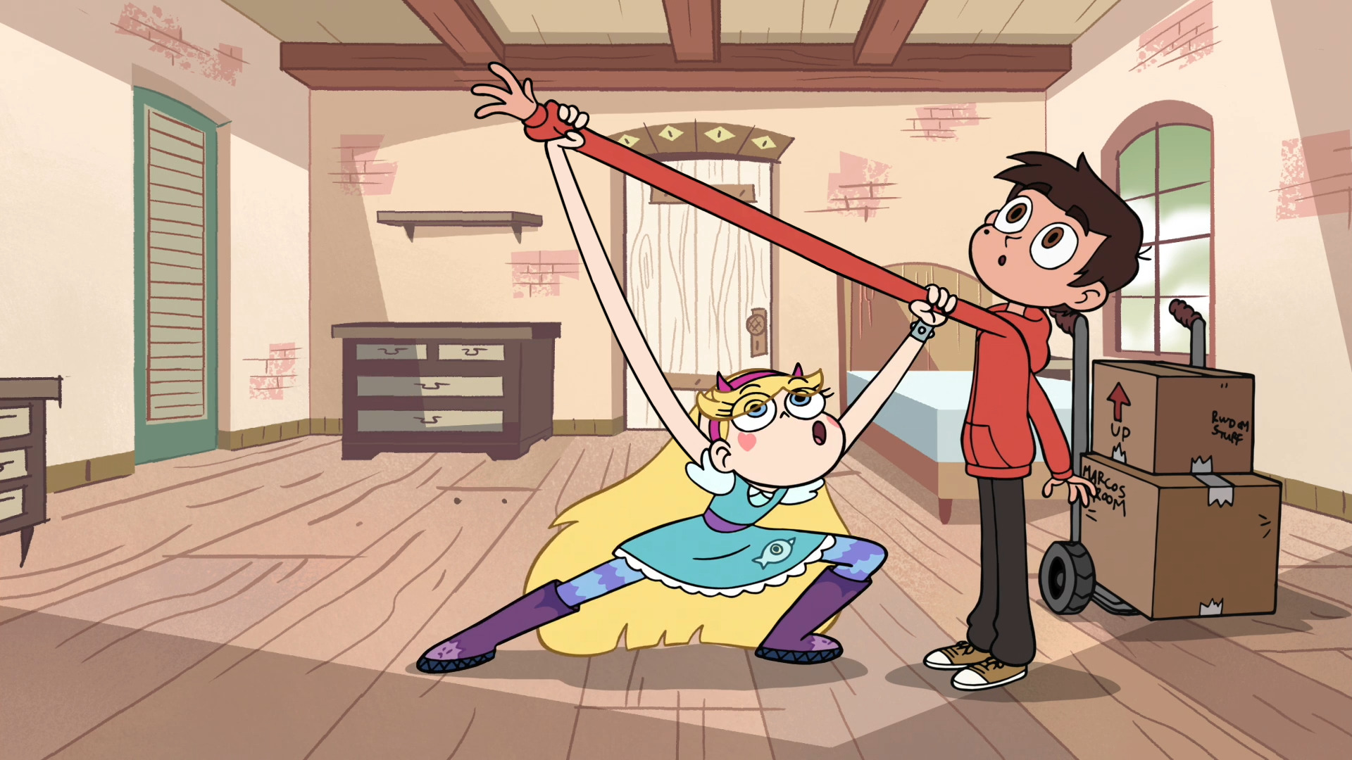 Star stretching Marco's Arm Blank Meme Template