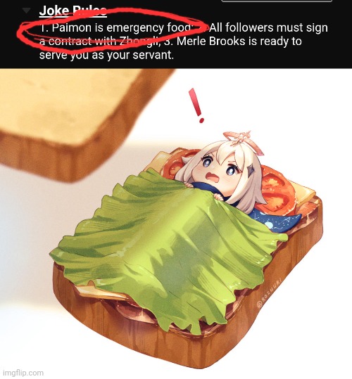 Sorry Paimon, rules are rules | image tagged in paimon sandwich | made w/ Imgflip meme maker