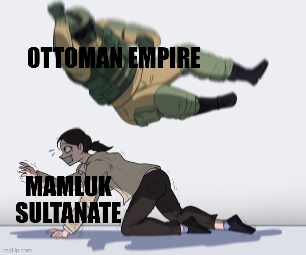 soldier falling | OTTOMAN EMPIRE; MAMLUK SULTANATE | image tagged in soldier falling | made w/ Imgflip meme maker